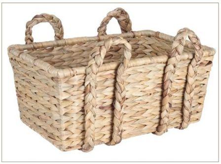 Wicker Rattan Basket with handles_Coastal Farmhouse Living Room e-design inspiration board