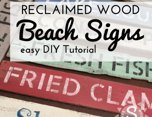DIY Reclaimed Wood Painted Beach Sign