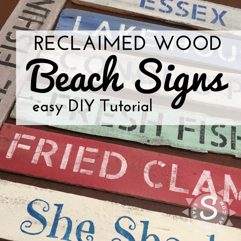 Diy Hand Painted Wood Beach Signs, Distressed Coastal Wooden Signs
