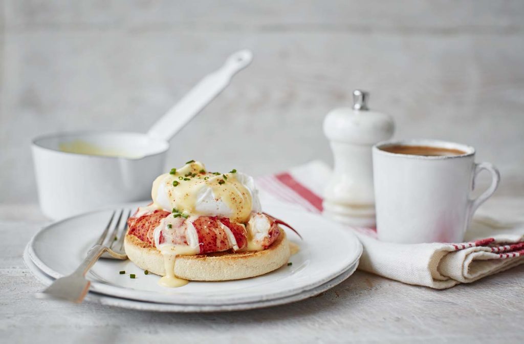 Lobster Recipes/Lobster Eggs Benedict image via Classic eggs Benedict has been given a gourmet twist with the addition of luxurious lobster. This delicious Christmas brunch recipe pairs meaty lobster with creamy, velvety hollandaise sauce and a perfectly poached egg. Read more at https://realfood.tesco.com/recipes/lobster-benedict.html