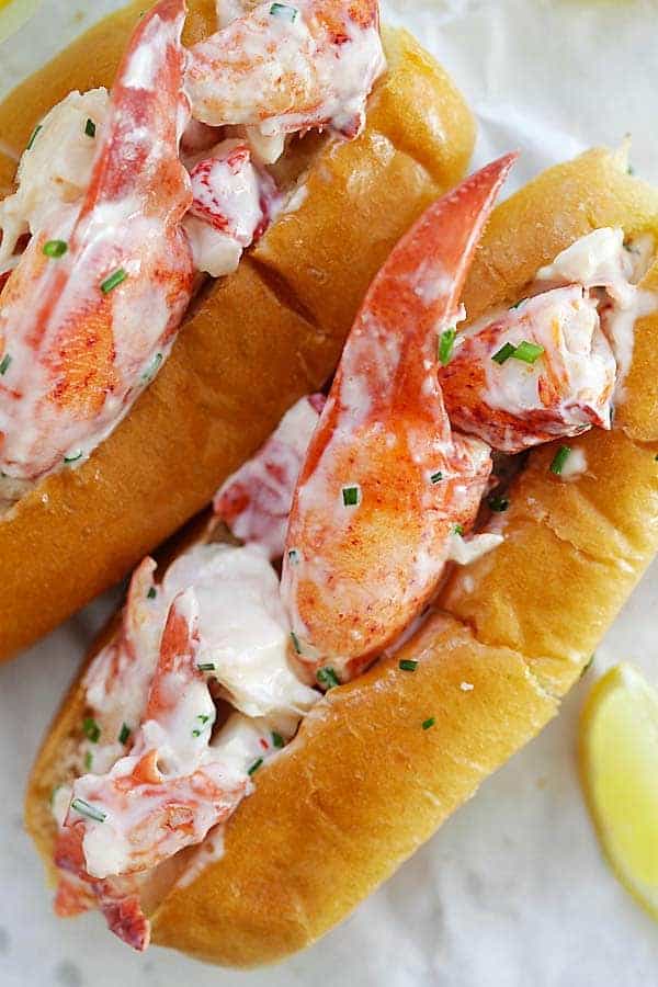 Lobster Recipes/lobster roll image via http://rasamalaysia.com/lobster-rolls/