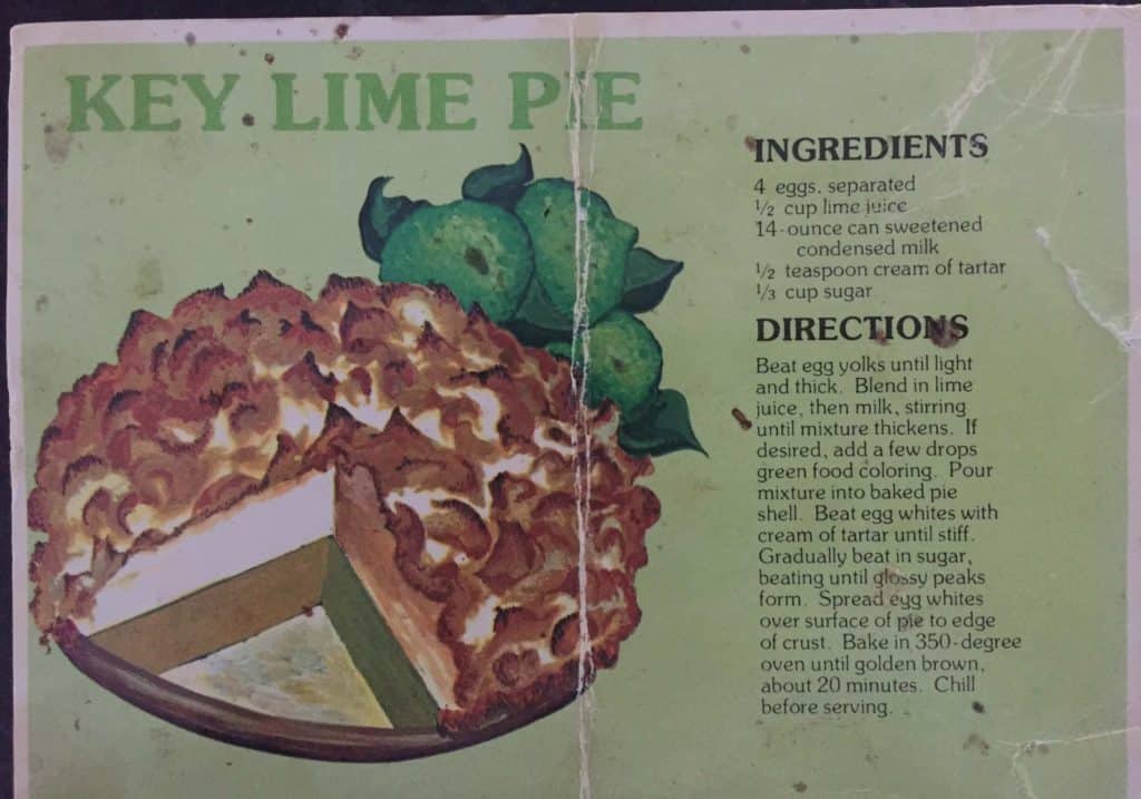 Key Lime Pie recipe postcard