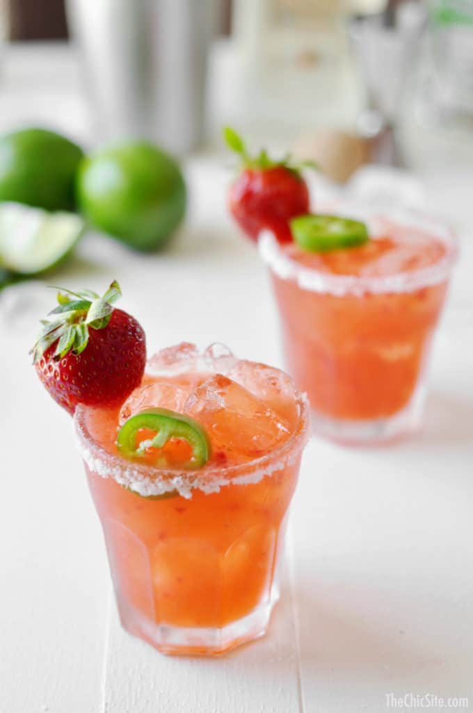Strawberry Jalapeno Margarita | Pretty Pink Margarita Recipes