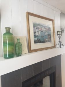 Fireplace with recycled shiplap