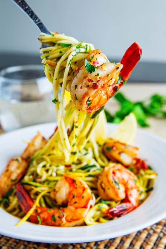 Shrimp Scampi with Zucchini Noodles | 10 Seafood and Pasta Dinner Recipes in under 30 minutes | https://seasyourday.com – A Coastal Lifestyle Blog