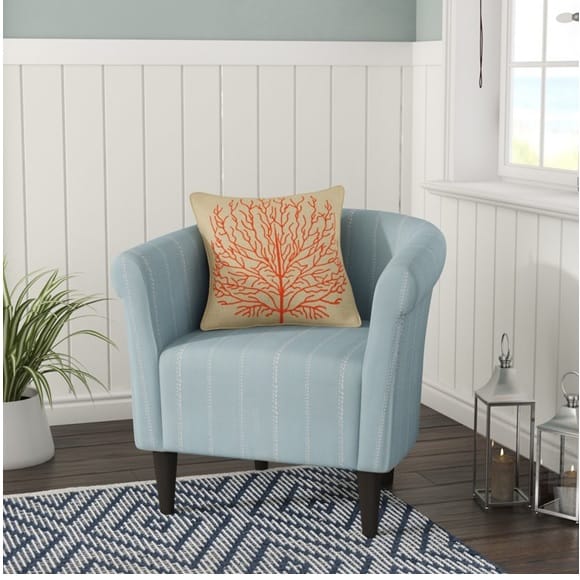 Ashberry Barrel Chair from Highland Dunes | Coastal Blue Accent Chairs Under $200 | https://www.seasyourday.com | https://fave.co/2P0nLXA