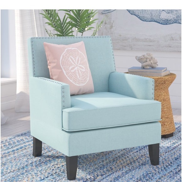 Chilton Armchair from Beachcrest Home | Coastal Blue Accent Chairs Under $200 | https://www.seasyourday.com | https://fave.co/2vwJhee