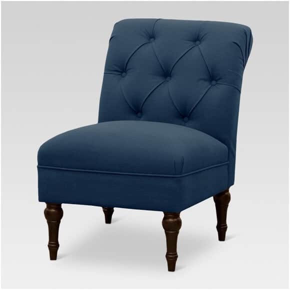 Wales Rollback Tufted Slipper Chair from Target | Coastal Blue Accent Chairs Under $200 | https://www.seasyourday.com | https://fave.co/2MMEhJf