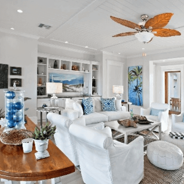 Key West Style Ceiling Fans Seas Your Day, Coastal Style Ceiling Fans With Lights