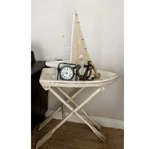 Sheffield Wood Boat Table | Nautical Style Accent Tables | https://seasyourday.com/nautical-accent-tables
