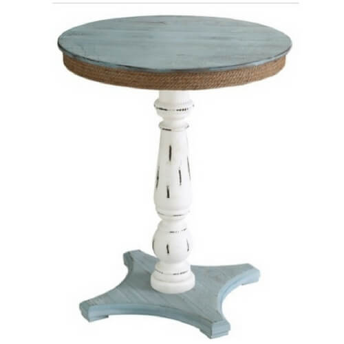 Two-Toned Rustic Accent Table | Nautical Style Accent Tables | https://seasyourday.com/nautical-accent-tables
