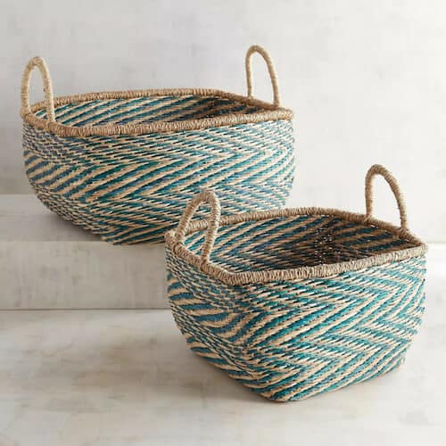 Sonnet Seagrass Basket Set | Seagrass Baskets, Bins and Totes | Coastal and Nautical Decor | https://seasyourday.com/seagrass-baskets-bins-totes-nautical-coastal-decor