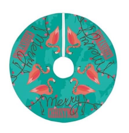 Flamingo Christmas Tree Skirt | Super Cute Gift Ideas for Flamingo Lovers