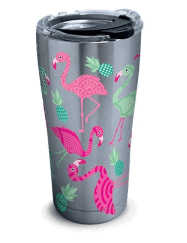 Flamingo Tumbler | Coastal and Beach Themed Hostess Gifts Under $50 | https://seasyourday.com/coastal-hostess-gifts-under-50-dollars/