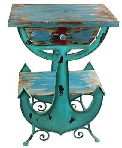 Nautical Accent Table Anchor Distressed Wood.jpg