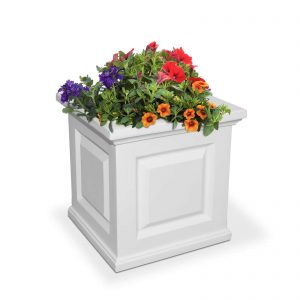 Nantucket beach coastal style self-watering plastic Planter Box for front porch patio or poolside 