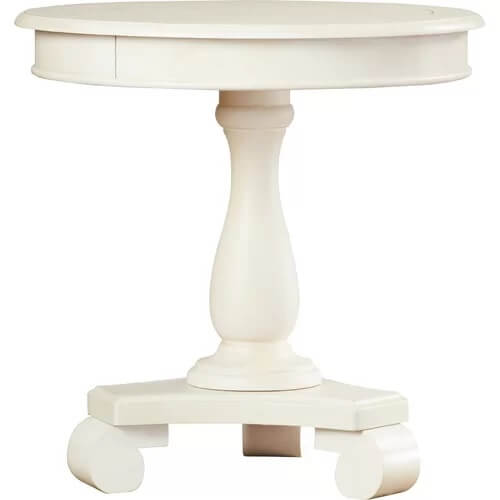 Round White Accent Table