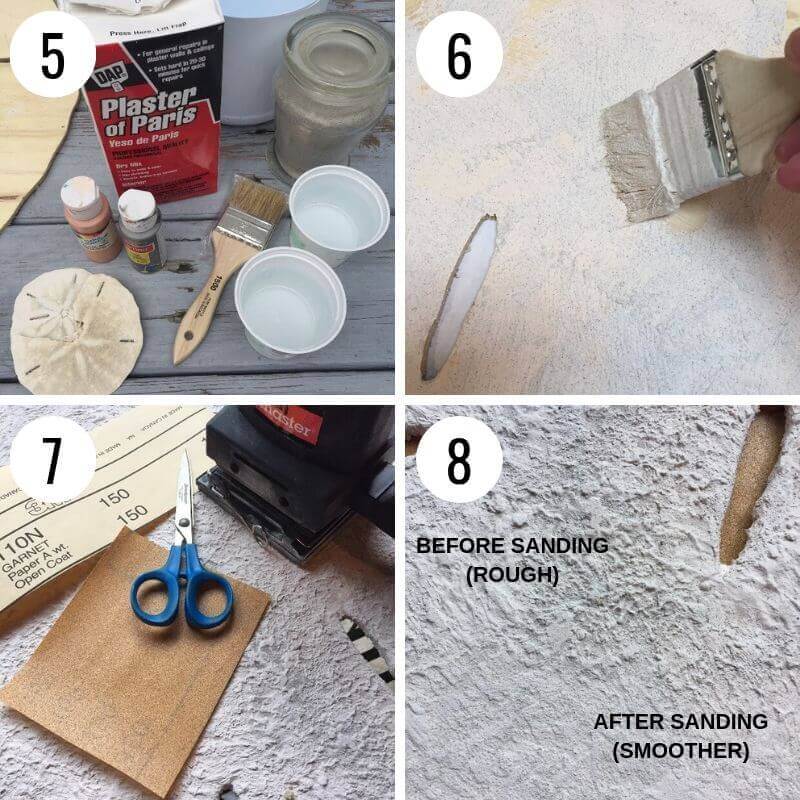 STEP: Mix Sand Paint & Paint Sand Dollar | Sand Dollar Knock-Off Art | Wall Art | DIY Wood Craft | Coastal Decor | Salt Paint | Sand Paint