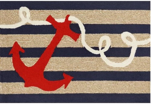 Anchor Rug | Red, White, Blue