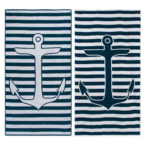 Bathroom Towels By Organic Saturation Navy Blue Love Anchor Nautical