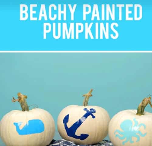Painted Pumpkins Coastal Style Flair | Beachy Painted Pumpkins
