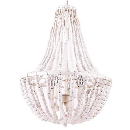 White Washed Beads Chandelier. Sold on Amazon affiliate https://fave.co/2l7mkvR