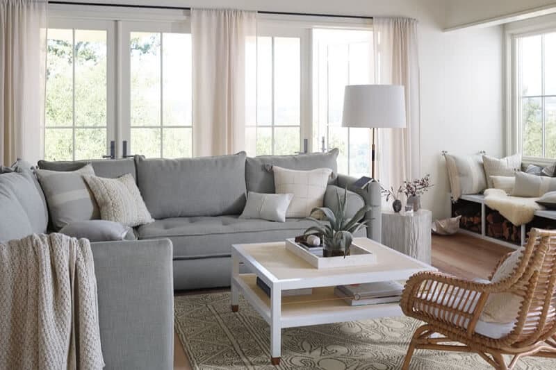 Casual Elegance Coastal Room Designs and Decor Ideas "Bennett" Living Room Design, Gray, White, Beach casual modern elegance. SHOP THE LOOK from Serena and Lily
(affiliate link) https://fave.co/2nPEaVT