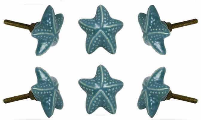 Starfish Cabinet Knobs Ceramic Blue Set. Sold on Amazon https://fave.co/2jGoMt5