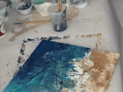 DIY Pour Paint Technique Seascape