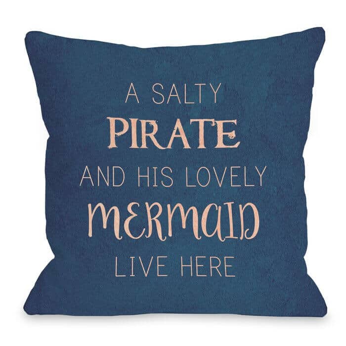 Salty Pirate Lovely Mermaid Throw Pillow | The Ultimate Mermaid Gift Collection | For Women