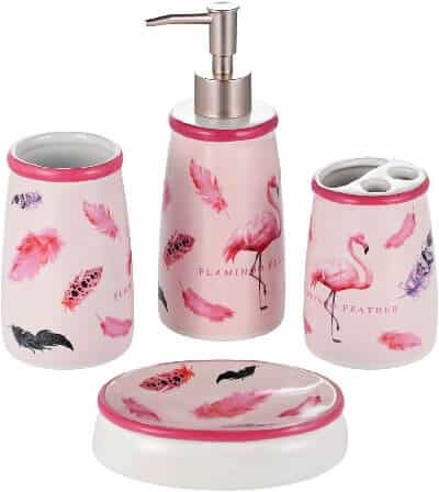 Flamingo Bath Accessories Set | Super Cute Gift Ideas for Flamingo Lovers