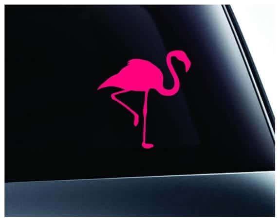 Pink Flamingo Car Decal | Super Cute Gift Ideas for Flamingo Lovers 