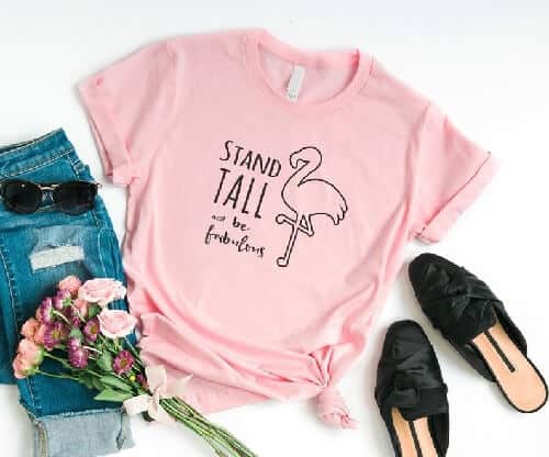 Flamingo Stand Tall and be fabulous t-shirt |Super Cute Gift Ideas for Flamingo Lovers