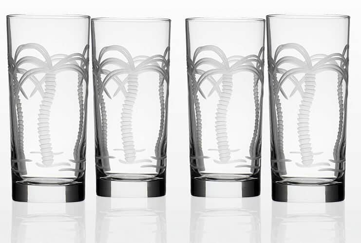 Etched Rolf Glass 203010S/4 Palm Tree Cooler Glass, Clear. Sold on Amazon affiliate https://fave.co/2jXLFIF