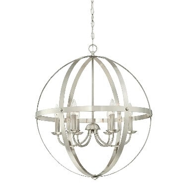 Westinghouse Lighting 6328300 Stella Mira Six-Light Indoor Chandelier, Brushed Nickel Finish. Other finishes available. Sold on Amazon affiliate https://fave.co/2l4Wbhg