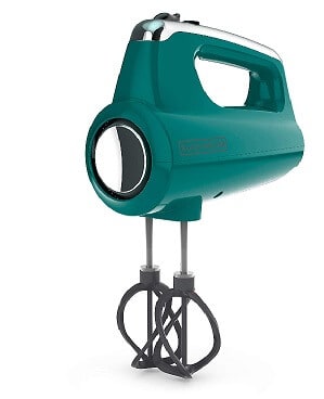 BLACK+DECKER MX600T Helix Performance Premium 5-Speed Hand Mixer. Available colors: Teal (shown), Black, Gray, Lime, Purple, Red, Tangerine (Orange), White.