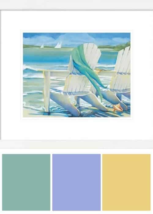 INSPIRATION COLORS FROM COASTAL WALL ART | Coastal Seaside Breeze Print affiliate link: https://fave.co/2xGrou4 