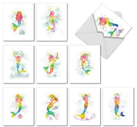 Mermaid Watercolor Note Cards | The Ultimate Mermaid Gift Collection | For Women