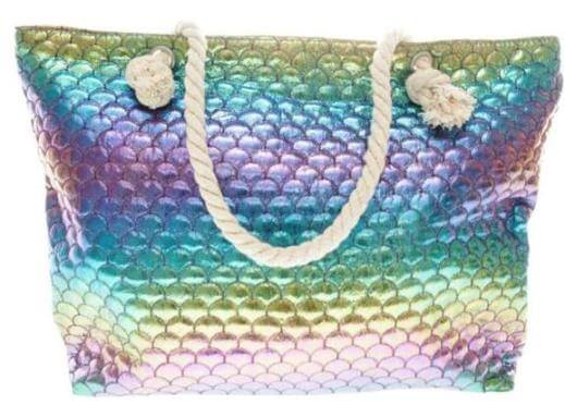 Mermaid Scales Iridescent Beach Tote Bag | The Ultimate Mermaid Gift Collection | For Women