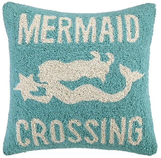 Mermaid Crossing Hook Wool Throw Pillow | The Ultimate Mermaid Gift Collection | For Women