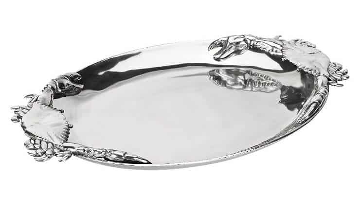 Aluminum Crab Oval Platter. Crab handles. Sold on Amazon affiliate https://fave.co/2XHOkZj