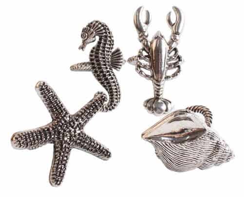 Sea Creatures Design Napkins Rings. Metal. Set of 4. Sold on Amazon affiliate https://fave.co/2LYRNfl