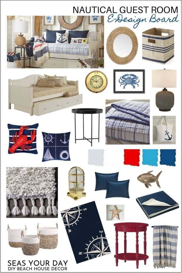 Nautical Guest Room eDesign Inspiration Board