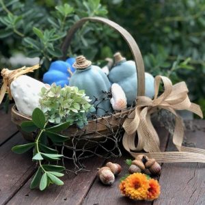 Basket of Painted Gourds | Painted Pumpkins with a Coastal Style Flair