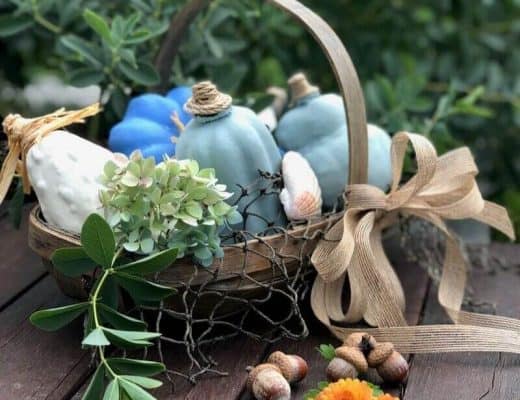 Basket of Painted Gourds | Painted Pumpkins with a Coastal Style Flair