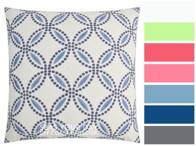 Circle Back Blue and White Luxury Pillow