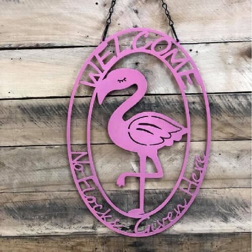 Personalized Flamingo Welcome Sign | Super Cute Gift Ideas for Flamingo Lovers