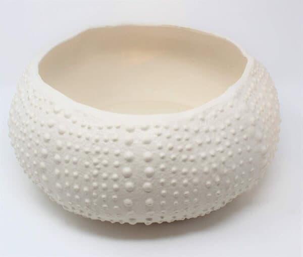 Global Views Elegant Modern White Sea Urchin Bowl 7" | Coastal Decorative Centerpiece Planter. Sold on Amazon affiliate https://fave.co/2LMBBNQ