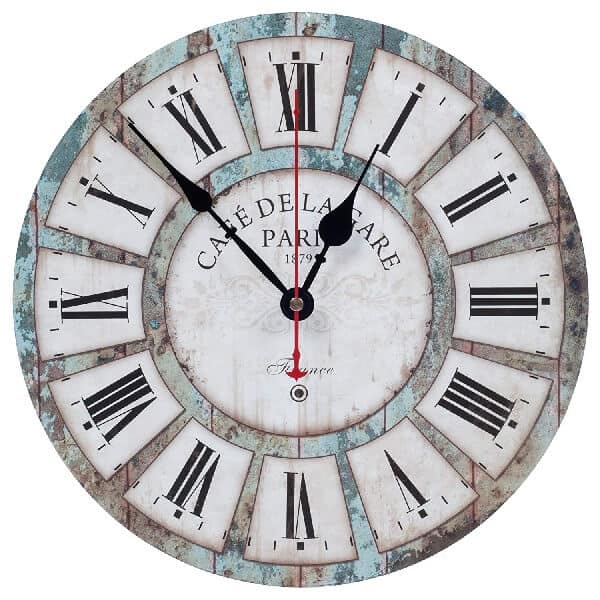 Vintage Wall Clock Ocean Blue Rustic Style. Sold on Amazon affiliate https://fave.co/2LRjXbQ