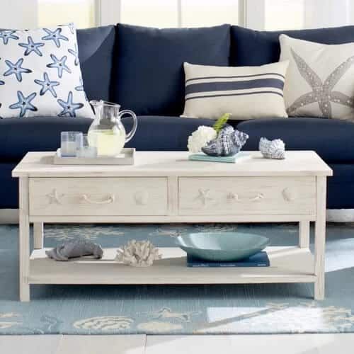 Beach Cottage Style Coffee Tables, Beach Coffee Table Shabby Chic